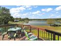 A spacious deck overlooking a tranquil lake, perfect for outdoor dining and relaxation at 125 Twin Lake Cir, Umatilla, FL 32784