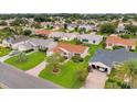 Aerial view of a well-maintained neighborhood with lush green lawns at 1106 Blythe Way, The Villages, FL 32162