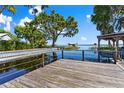 Gorgeous waterfront property with a private dock and scenic views of the lake and boat house at 12221 Helena Ct, Leesburg, FL 34788