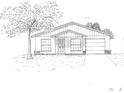 Sketch of a cozy single-Gathering home featuring a front-facing garage and classic architectural details at 2030 N Highland St, Mount Dora, FL 32757