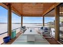 Relaxing waterfront dock featuring cozy seating and a beautiful view at 17648 Live Oak Dr, Tavares, FL 32778