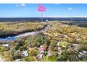 Scenic aerial view of the property surrounded by lush greenery and waterfront views at 4552 Cr 300, Lake Panasoffkee, FL 33538