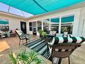 Relaxing covered patio features stylish outdoor furniture, providing a comfortable space for outdoor gatherings at 1131 Apple Ter, Leesburg, FL 34748