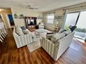 Relaxing living room featuring comfortable seating and a sliding glass door to the outside at 2910 Barboza Dr, The Villages, FL 32162