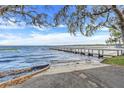 Waterfront with concrete boat ramp and fishing pier on a windy day at 16839 Rockwell Heights Ln, Clermont, FL 34711