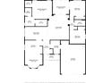 Detailed floor plan of home layout showcasing bedrooms, living spaces, kitchen, and bathrooms at 1417 Forest Acres Dr, The Villages, FL 32162