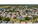 Beautiful aerial view of the community, surrounded by mature trees, and including a nearby lake at 3728 Mulberry Grove Loop, Leesburg, FL 34748