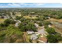 Panoramic aerial view showcasing the home's location in a lush, tree-filled community at 25818 Belle Alliance, Leesburg, FL 34748