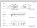 Detailed architectural drawings showing front, rear, left, and right elevations of a new home at Lot 43 Indian Estates Cr 423, Lake Panasoffkee, FL 33538