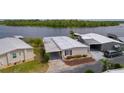 Aerial view of a cozy home near a tranquil lake and lush greenery at 25 Captains Pt, Fruitland Park, FL 34731