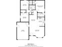 Floor plan featuring dimensions of living spaces including bedrooms, bathrooms, kitchen, and garage at 316 Betty Ln, Mascotte, FL 34753