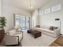 Bright living room with soaring ceilings, lots of natural light, and sophisticated decor at 860 Wolf Creek St, Clermont, FL 34711