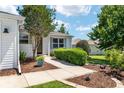 Well-manicured front yard with lush green bushes and landscaping, leading to the front door at 1502 Blueberry Way, The Villages, FL 32162