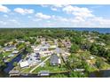 Expansive aerial view showcasing the neighborhood, canal access and lake in the distance at 33635 Jeffery Ct, Leesburg, FL 34788