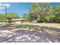 Expansive backyard featuring green grass and scattered trees at 42116 E Lakeview Dr, Altoona, FL 32702