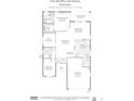 Floor plan features two bedrooms, two bathrooms, den, Gathering room, 2-car garage, kitchen, and living room at 3603 Westerham Dr, Clermont, FL 34711