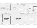 Detailed floor plan showcasing the layout of bedrooms, bathrooms, kitchen, and living areas at 43740 Sunset Dr, Paisley, FL 32767