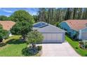 Charming single-story home with an attached two-car garage and well-maintained landscaping at 830 Grand Vista Trl, Leesburg, FL 34748