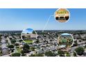 Aerial shot showing proximity to local shopping and community pool at this home located at 3294 Shelby St at 3294 Shelby St, The Villages, FL 32162