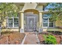 Welcoming front entryway with an ornate security door and decorative sidelight windows at 5433 County Road 125, Wildwood, FL 34785