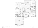 Detailed floor plan showcasing layout with bedrooms, kitchen, living room, and garage at 13301 Biscayne Dr, Grand Island, FL 32735