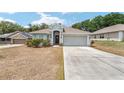 Charming single-story home with a well-manicured front yard, a two-car garage, and a welcoming entrance at 704 Chelsea Ave, Fruitland Park, FL 34731