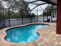 Inviting screened-in pool area with brick pavers and serene outdoor setting at 808 Chamberlain Loop, Lake Wales, FL 33853
