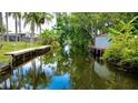 Scenic view of the canal with a private dock, perfect for boating and fishing at 11114 Lake Eustis Dr, Leesburg, FL 34788