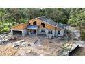 An eye-level shot of new home construction with a garage and block construction at 30551 Saffron Ave, Eustis, FL 32736