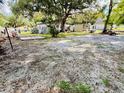 Large, secluded backyard with mature trees, sandy ground and areas with green vegetation at 5809 County Road 547 N, Davenport, FL 33837