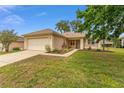 Charming single-story home featuring a well-manicured lawn, two-car garage, and landscaped flowerbeds at 12687 Se 90Th Ter, Summerfield, FL 34491