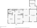Detailed floor plan showing the layout of the one-story home, including the placement of rooms at 1301 North Ave, Tavares, FL 32778