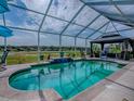 Beautiful pool featuring screened enclosure, patio and serene backyard views at 17563 Se 122Nd Ter, Summerfield, FL 34491