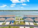 Aerial view of homes near a scenic lake offers stunning views and a tranquil living environment at 534 Juniper Springs Dr, Groveland, FL 34736
