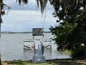 A private dock on Lake Dora Pines offers a serene escape with beautiful water views and lush greenery at 670 Oleander St, Mount Dora, FL 32757