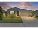 Beautiful single-story home with a neat front lawn and an attached two-car garage at 5043 Stokes Way, Wildwood, FL 34785