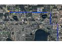 An aerial view showing the property's location and nearby streets and landmarks at 2001 Bates Ave, Eustis, FL 32726