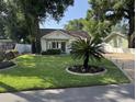 Lovely home with a lush green lawn, mature trees, and a decorative palm tree in the front yard at 1339 Orchid Ave, Winter Park, FL 32789