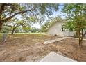 View of backyard with large open area and mature trees, and view of back of home at 9483 Cr 747, Webster, FL 33597
