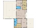 Detailed floor plan showcasing the layout of the house with labelled rooms and dimensions at 101 Lakeshore Blvd, St Cloud, FL 34769