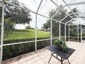 Screened-in lanai with views of a green lawn, ideal for enjoying the outdoors while staying protected from the elements at 3555 Chapel Hill Blvd, Clermont, FL 34711