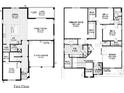 Detailed floor plan of the first and second floor featuring the primary suite, kitchen, bonus room and four bedrooms at 5107 Marshelder St, Apopka, FL 32712