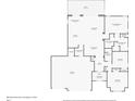 Floor plan showing layout of home, including living room, kitchen, bedrooms, bathrooms, and garage at 5868 Wood Stork Way, The Villages, FL 32163