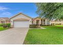 Charming single-story home with a well-manicured lawn and beautiful landscaping at 9588 Se 124Th Loop, Summerfield, FL 34491