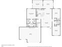 Floorplan featuring a garage, three bedrooms, living room, dining room, and kitchen at 2455 Five Forks Trl, The Villages, FL 32162
