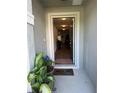Inviting entryway with a 'Welcome Home' mat and decorative plants at 3260 Casa Del Rey Ave, Kissimmee, FL 34746
