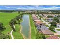 Aerial view of the homes located on a lake and golf course in a beautiful Florida community at 2880 Manor Downs, The Villages, FL 32162