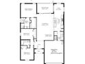 A detailed blueprint showcasing the floor plan, including bedrooms, living spaces, and kitchen layout at 26653 Otter Creek Ln, Leesburg, FL 34748