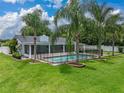 Inviting backyard pool surrounded by lush landscaping, providing a private and serene outdoor oasis for relaxation and enjoyment at 1144 Cephia St, Lake Wales, FL 33853