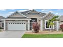Beautiful home with a well-maintained lawn, a two-car garage, and a welcoming front entrance, perfect for Gathering living at 8288 Lake James Dr, Lakeland, FL 33810